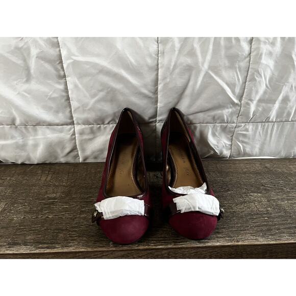 Anne Klein iflex Akradka Suede and Leather Red Pumps with Buckle Women's size 6M - Picture 2 of 7